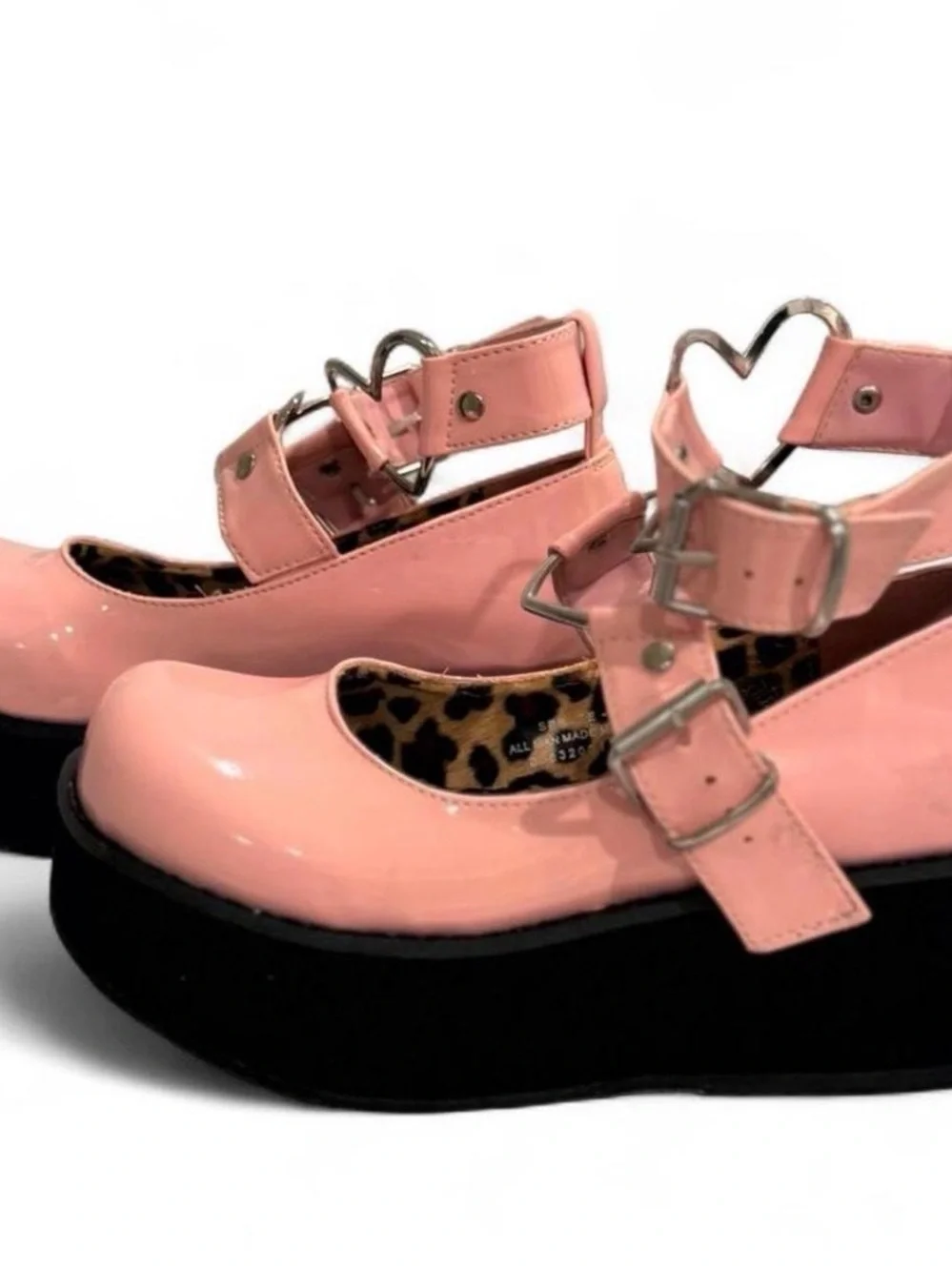 Demonia Sprite-02 Baby Pink Patent Platform Mary Janes Size 6